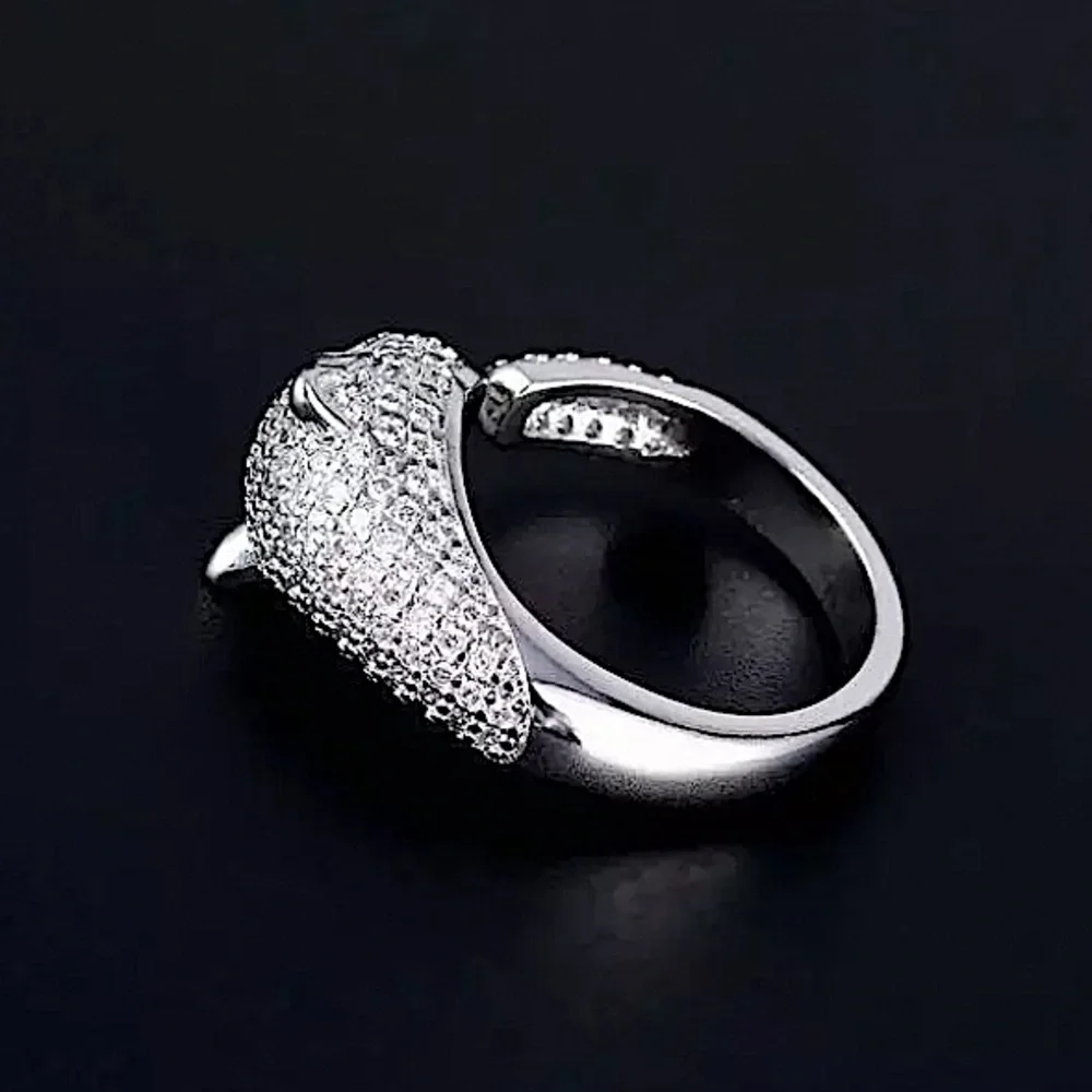 SILVER PANTHER ZIRCON RING - Picture 3 of 11